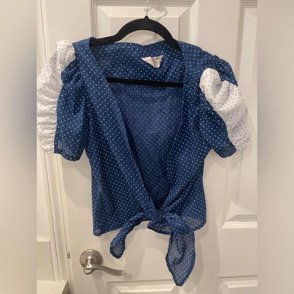 Vintage Polka Dot Wrap Top